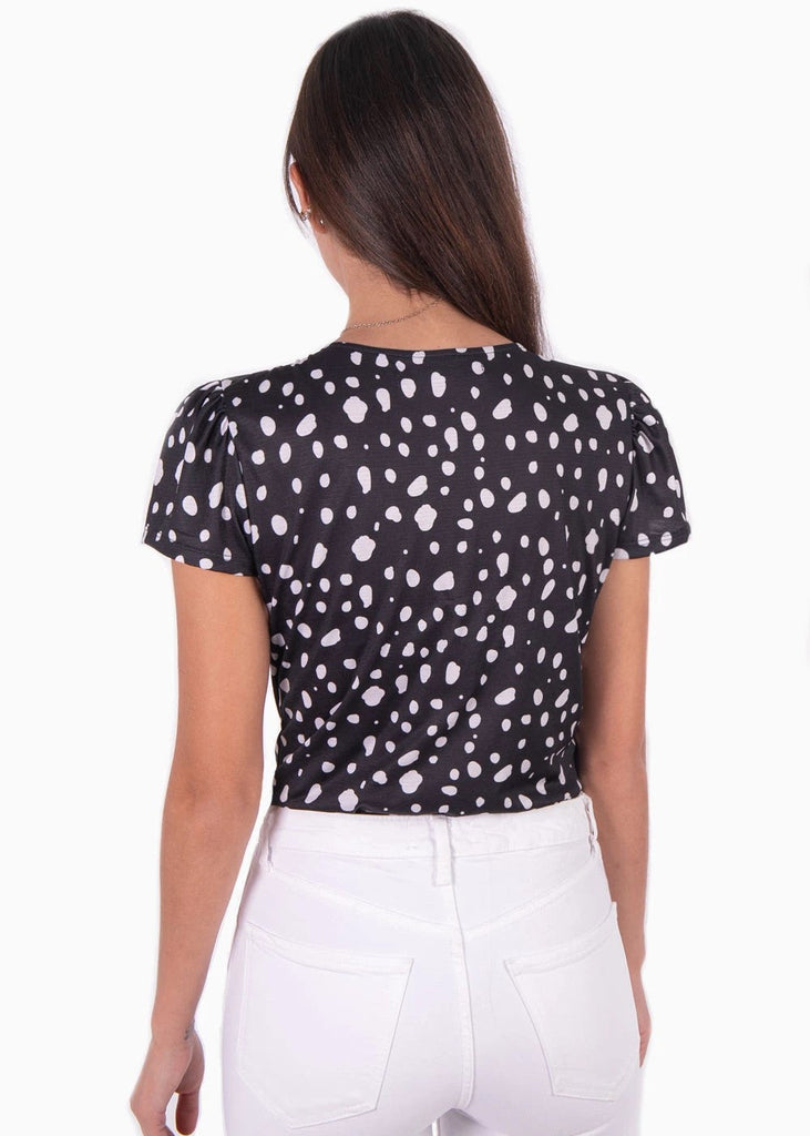 Body cruzado con estampado de puntos para mujer - Flashy