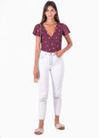 Body cruzado en tela transparente de puntos para mujer - Flashy