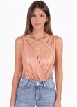 Body drapeado con escote cruzado para mujer - Flashy