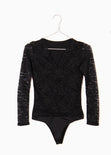 Body manga larga encaje para mujer - Flashy
