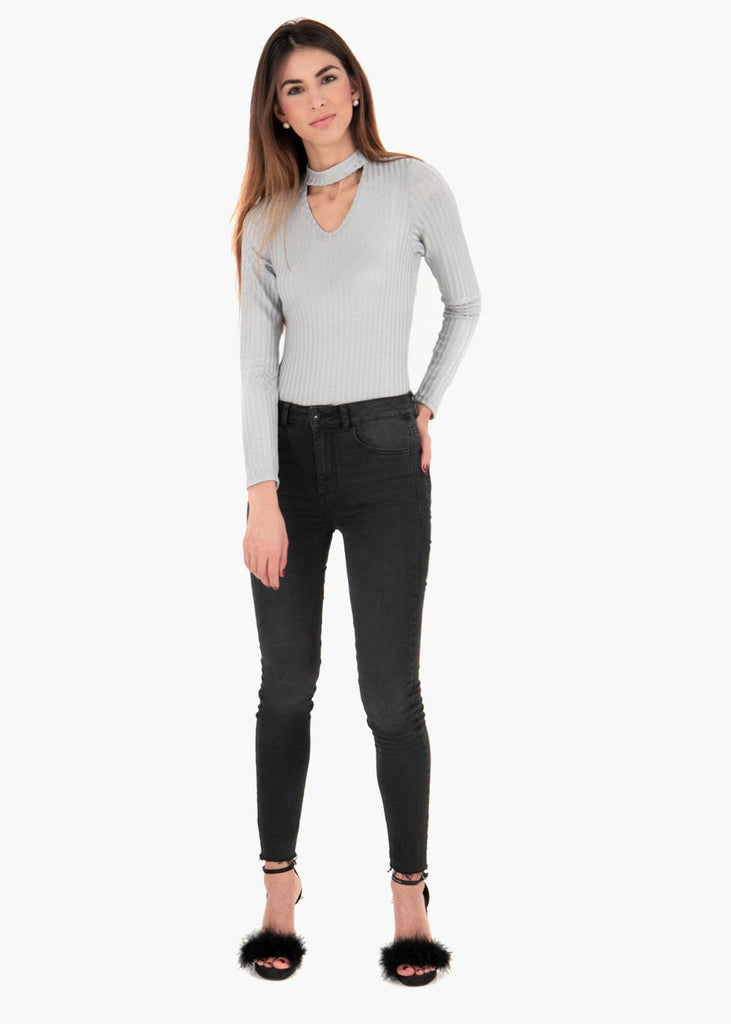 Body metalizado con escote para mujer - Flashy