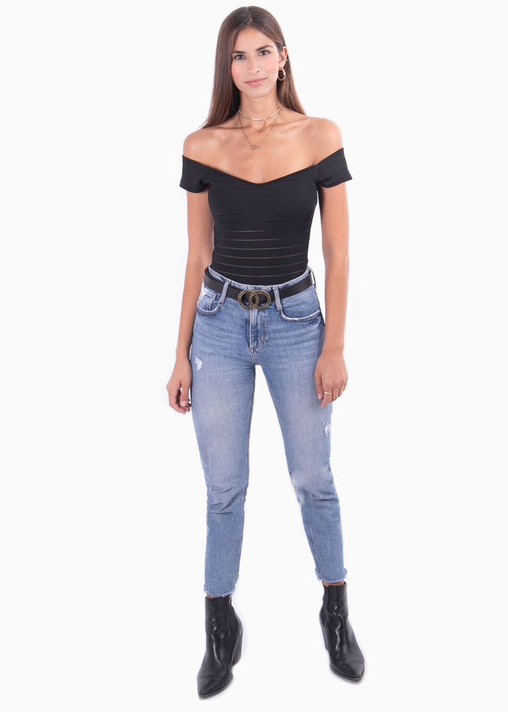 Body off shoulder manga corta para mujer - Flashy