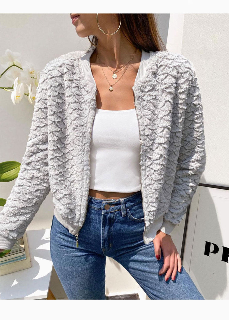 Bomber jacket con piel sintética para mujer - Flashy