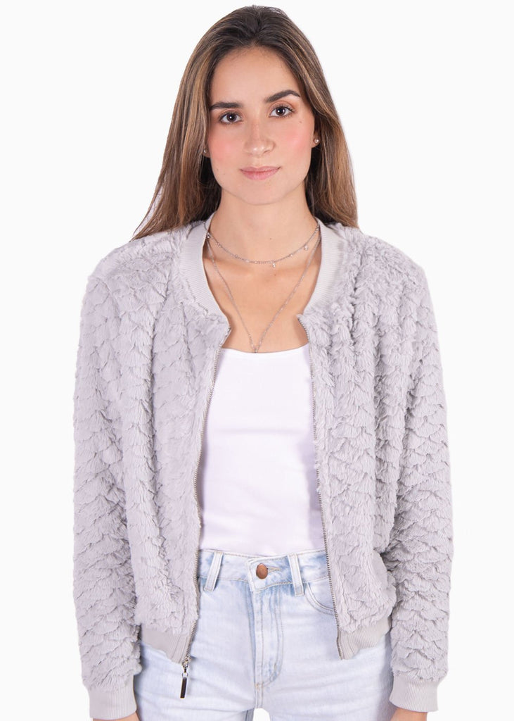 Bomber jacket con piel sintética para mujer - Flashy
