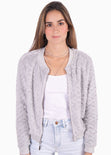 Bomber jacket con piel sintética para mujer - Flashy
