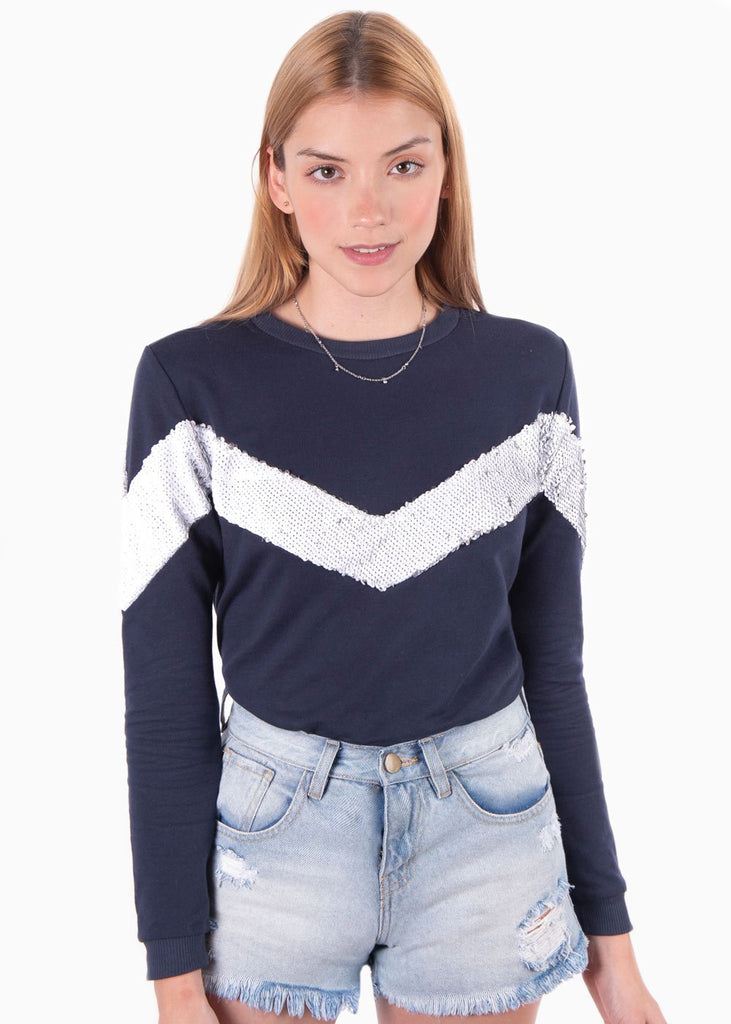 Buso con aplique de lentejuelas para mujer - Flashy