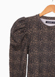 Buso con estampado de leopardo y hombreras para mujer - Flashy