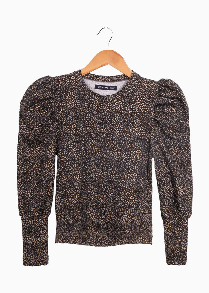 Buso con estampado de leopardo y hombreras para mujer - Flashy