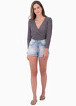 Buso cruzado con hombreras para mujer - Flashy