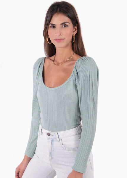 Buso manga larga con hombreras para mujer - Flashy