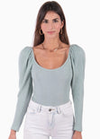 Buso manga larga con hombreras para mujer - Flashy