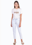 Camiseta con aplique de peluche "Girl PWR" para mujer - Flashy