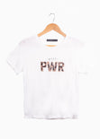 Camiseta con aplique de peluche "Girl PWR" para mujer - Flashy