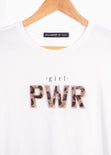 Camiseta con aplique de peluche "Girl PWR" para mujer - Flashy