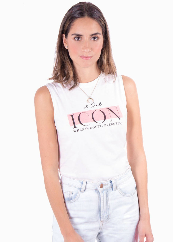 Camiseta con estampado "ICON" para mujer - Flashy