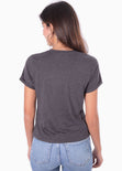 Camiseta con estampado de águila color gris para mujer - Flashy