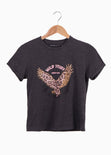 Camiseta con estampado de águila color gris para mujer - Flashy