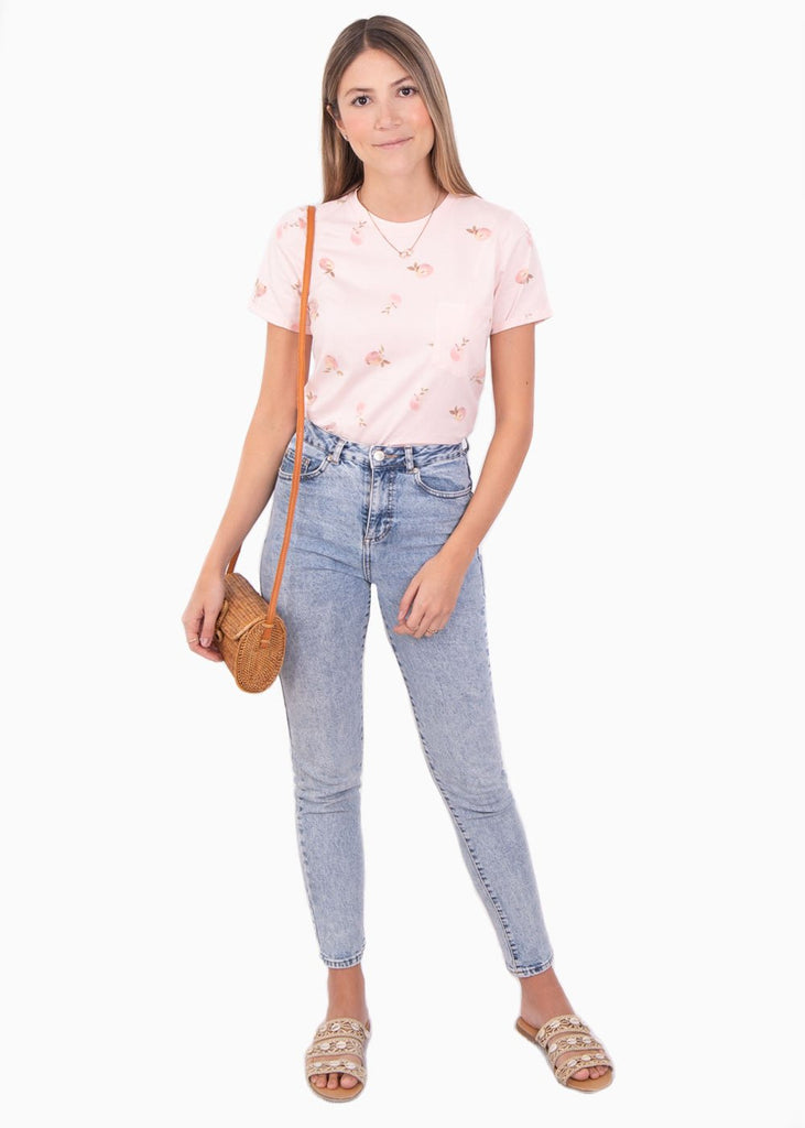 Camiseta con estampado de duraznos para mujer - Flashy