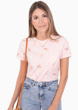 Camiseta con estampado de duraznos para mujer - Flashy