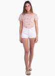 Camiseta con estampado de duraznos para mujer - Flashy