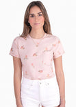 Camiseta con estampado de duraznos para mujer - Flashy