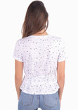 Camiseta con estampado de estrellas y anudados para mujer - Flashy