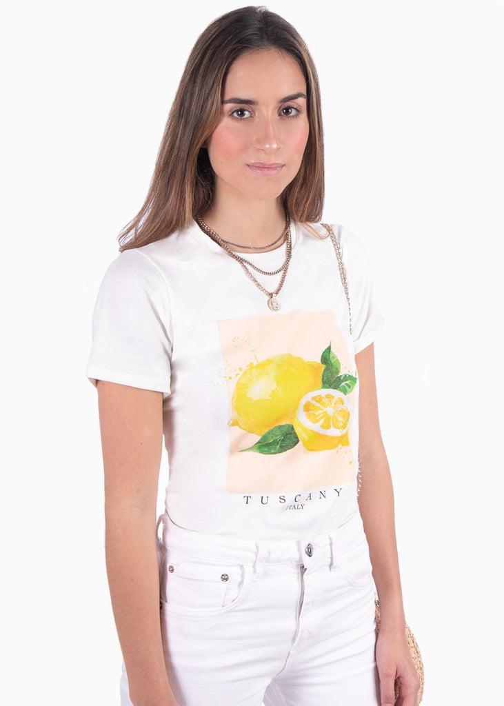 Camiseta con estampado de limones para mujer - Flashy