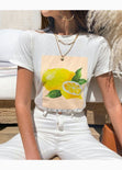 Camiseta con estampado de limones para mujer - Flashy
