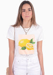 Camiseta con estampado de limones para mujer - Flashy