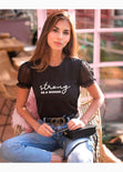 Camiseta con manga de malla "strong as a woman" para mujer - Flashy