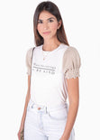 Camiseta con mangas abullonadas "have the courage and be kind" para mujer - Flashy