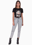 Camiseta estampada "Don't mess with the queen" color negro para mujer - Flashy