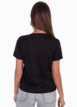 Camiseta estampada "Don't mess with the queen" color negro para mujer - Flashy