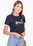 Camiseta estampada "Oui" para mujer - Flashy