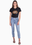 Camiseta estampada con boca de leopardo para mujer - Flashy