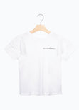 Camiseta estampada con encaje en mangas y bordado "Somewhere" para mujer - Flashy