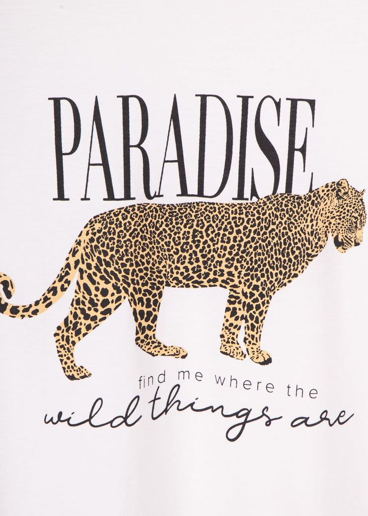 Camiseta estampada leopardo "Paradise" para mujer - Flashy
