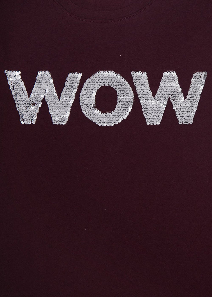 Camiseta estampada "wow" para mujer - Flashy