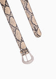 Cinturón con print de pyton y hebilla vaquera para mujer - Flashy