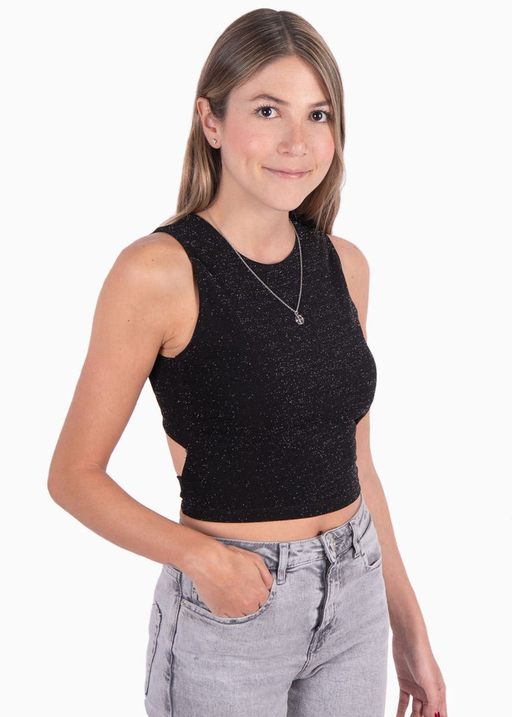 Crop top anudado en espalda para mujer - Flashy