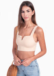 Crop top beige para mujer - Flashy