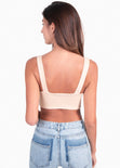 Crop top beige para mujer - Flashy