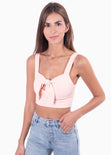 Crop top con anudado en escote para mujer - Flashy