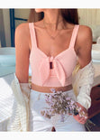Crop top con anudado en escote para mujer - Flashy
