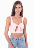 Crop top con anudado en escote para mujer - Flashy