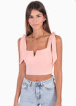 Crop top con anudados en tiras para mujer - Flashy
