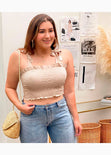 Crop top con recogido y anudados en tiras para mujer - Flashy
