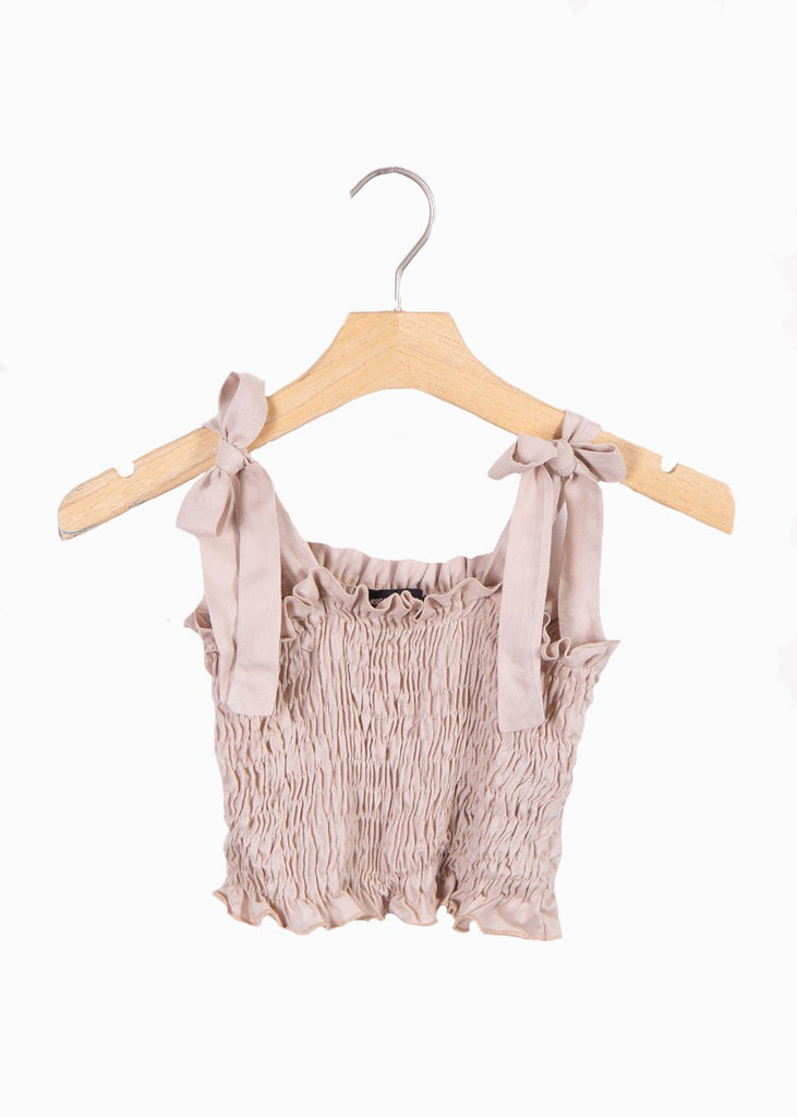 Crop top con recogido y anudados en tiras para mujer - Flashy