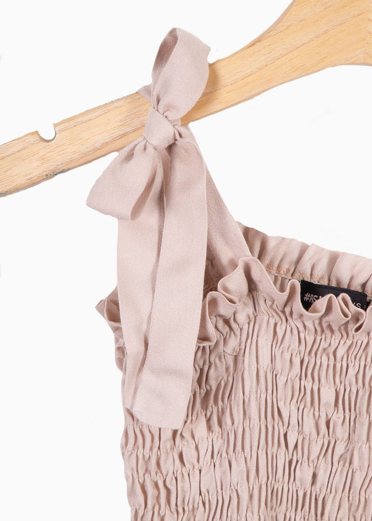 Crop top con recogido y anudados en tiras para mujer - Flashy