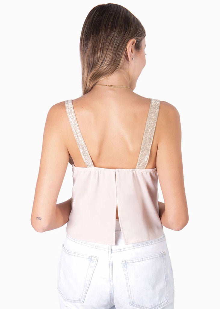 Crop top de tiras con escote cuadrado para mujer - Flashy